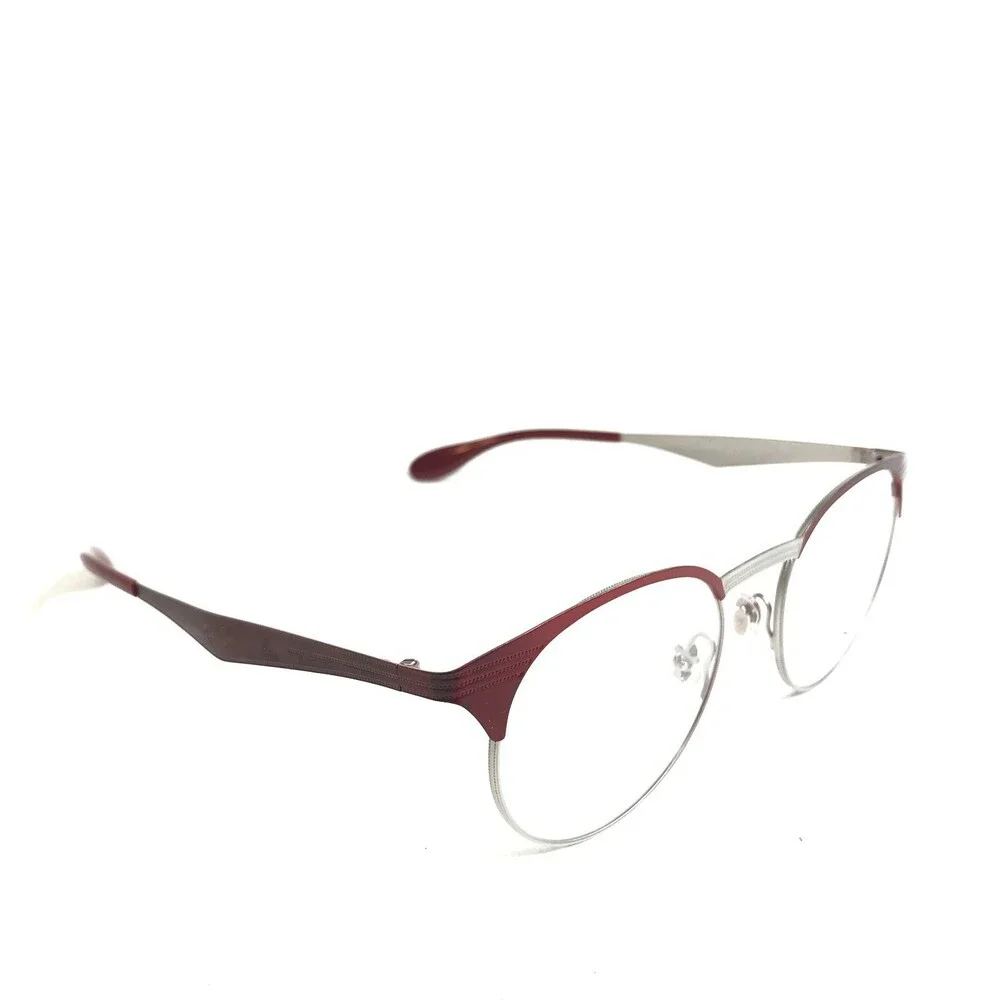 Ray-Ban Eyeglasses Frames RB6406 3024 Matte Grey Burgundy Red Round 49-18-140